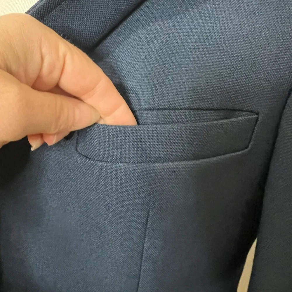 Vintage 70s Blazer Suit Jacket The Knack Sport Coat Blue Vtg Midcentury Mens 38R - Picture 11 of 13